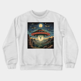 Flying Saucers Over The Mountains Crewneck Sweatshirt